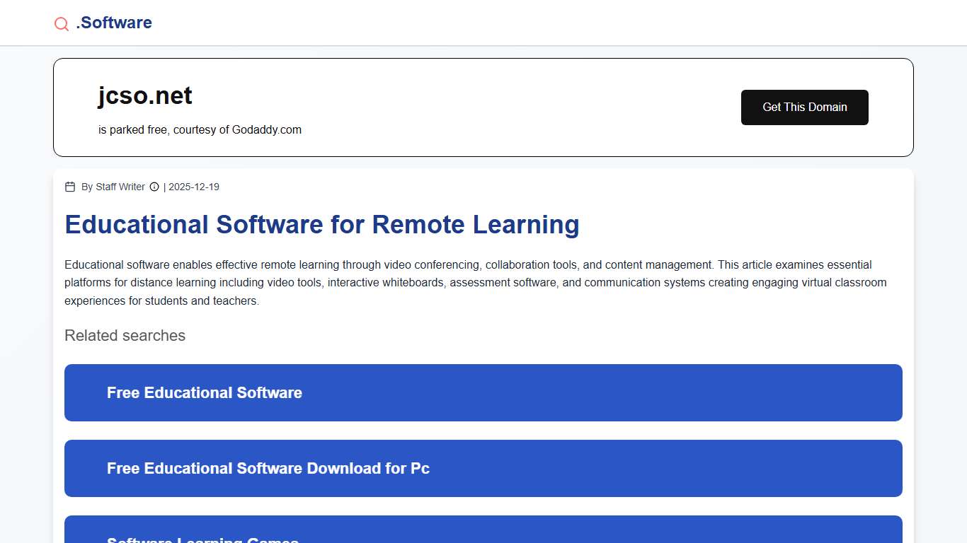 Educational Software for Remote Learning .Software