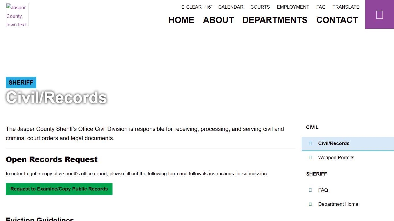 Civil & Records - Sheriff's Office - Jasper County, Iowa